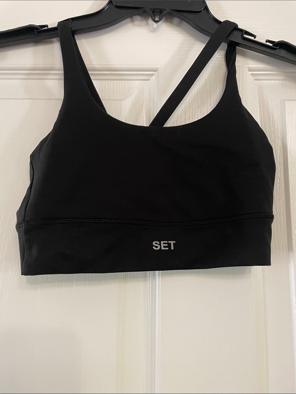 SET Active Black Racerback Sports Bra S